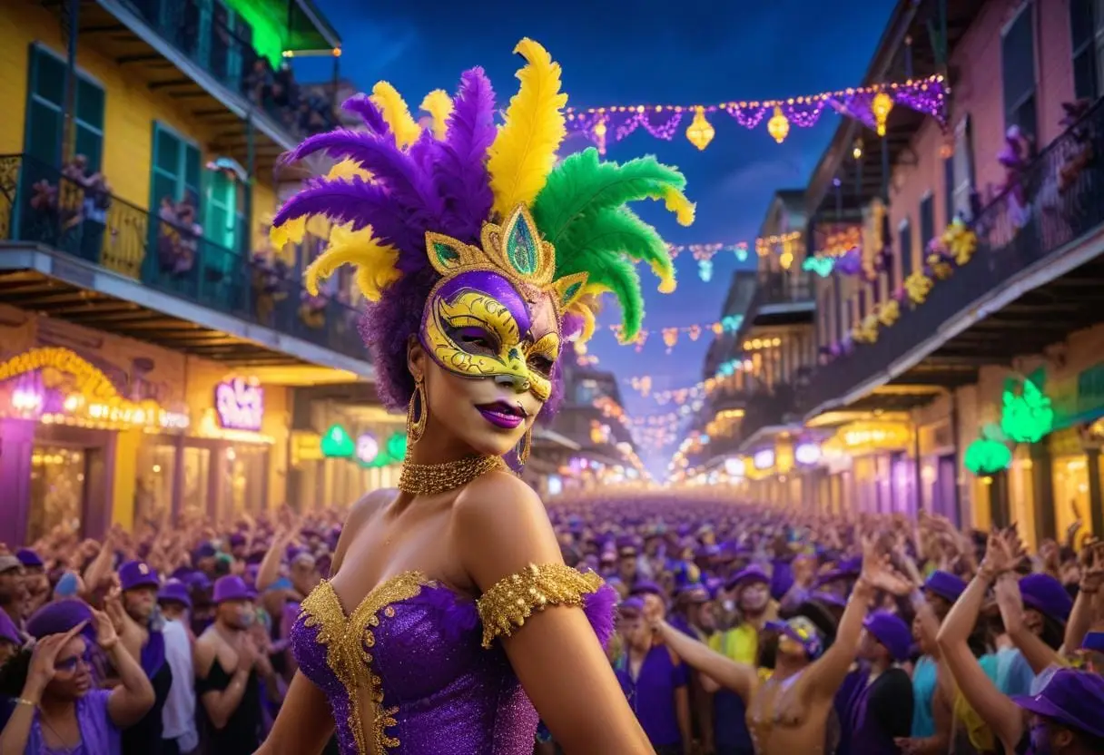 Högtider och helgdagar i New Orleans illustration